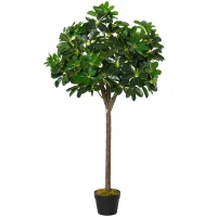 Outsunny Arbre Artificiel Plante Artificiel Alstonia scholaris Hauteur 1,2 m Tronc Branches Lichen 693 Feuilles Grand réalisme Pot Inclus(m-11)