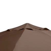 Outsunny Tetto di Ricambio per Gazebo 3x3 m da Giardino, Telo Gazebo Resistente all'Acqua in Poliestere 180g/㎡ con 8 Fori di Drenaggio e Prese d'Aria, Solo Copertura, 298x298 cm, Caffè(m-8)