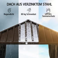 Outsunny Gartenpavillon ca. 3 x 3 m Aluminium Pavillon mit Stahldach Hardtop Moskitonetz 4 Seitenteile, UPF50+(m-4)