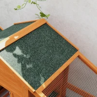 PawHut Galinheiro Casa de Campo Gaiola para Galinhas sobre Pés Multi-equipado Madeira Maciça Pinho Pré-oleado 179x67x115 cm Laranja(m-4)