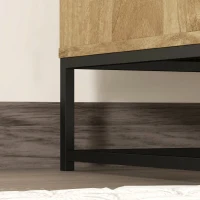 HOMCOM Dulap de sufragerie pe 2 nivele cu raft reglabil, din lemn și oțel, 80x40x78 cm, maro și negru(m-9)