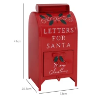 HOMCOM A5 Christmas Letter Postbox - Red/White(m-3)