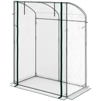 Outsunny Estufa com Porta Teto Curvo Resistente ao Inverno Estufa de Filme em Aço Estufa 128x70x170 cm Transparente(m-6)