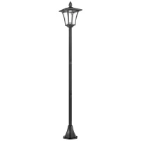 HOMCOM Luminaire extérieur lampadaire sur pied solaire lampadaire lanterne classique LED 40 Lm dim. 18L x 18l x 160H cm noir(m-12)