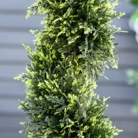 Outsunny Planta espiral artificial, cedro espiral com vaso, 90 cm, cedro artificial para decoração exterior e interior, verde(m-5)