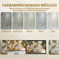 HOMCOM Klappbarer Esstisch für 2-6 Personen, Runder Klapptisch mit Doppel-X-Stahlrahmen, Dicke Tischplatte, Zementgrau(m-7)