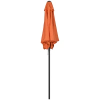 Outsunny Sonnenschirm Ø196 cm, sechseckig Balkonschirm für Strand Balkon Garten, Orange(m-11)