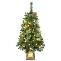 HOMCOM Künstlicher Weihnachtsbaum 120 cm Tannenbaum künstlich mit 100 LED Beleuchtung, 8 Modi, 214 Spitzen(m-11)