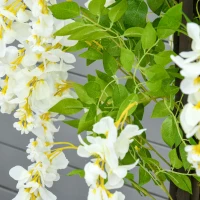 HOMCOM Artificial Plant White Wisteria Tree Faux Decorative Plant in Nursery Pot for Indoor Decor, 160cm(m-9)