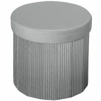 HOMCOM Puff Almacenaje Banco Almacenaje Plegable 35 L 38x38x38 cm Tapizado en Terciopelo Baúl de Almacenamiento Gris Oscuro(m-1)
