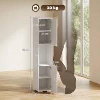 HOMCOM Dulap Multimedia Slim cu 5 Rafturi Reglabile, Alb(m-3)