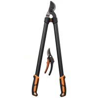 Outsunny Set Foarfeci Grădinărit 2 Piese cu Foarfecă, Mâner Moale și Blocare, 69,5x24x2,5 cm, Portocaliu(m-11)
