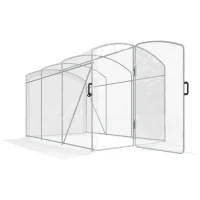 Outsunny Tunnel-Gewächshaus, begehbar, transparente Folie, verzinkter Stahlrahmen, 3 x 2 x 2m(m-1)