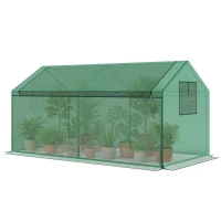 Outsunny Mini-estufa canteiro estufa de filme, resistente às intempéries, 180 x 92 x 92 cm, Verde(m-7)