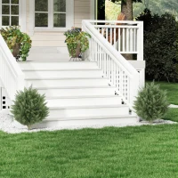 HOMCOM Conjunto de 2 Plantas Artificiais, Cipreste artificial resistente a UV com 387 folhas e estaca para solo, Ø40 x 60H cm, Verde(m-2)