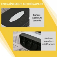 HOMCOM Stepper Fitness Aérobic hauteur réglable 10/15/20 cm surface antidérapante 80 x 31 x 20 cm plastique noir gris(m-6)