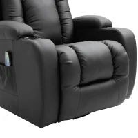 HOMCOM Sillón de Masaje Reclinable con 8 Puntos de Masaje Función de Calefacción Giratorio Mando a Distancia 85x94x104 cm Negro(m-9)