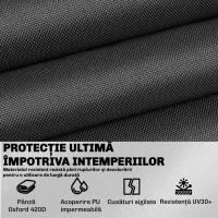 Outsunny Huse pentru Mobilier de Grădină 4 Piese, Impermeabile, Negru(m-5)