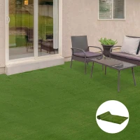 Outsunny Gazon synthétique Artificiel Moquette extérieure dim. 4L x 1l m Herbes Hautes denses 3 cm Vert(m-9)
