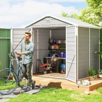 Outsunny Gerätehaus, 4,1m², Gartenhaus mit Satteldach, 240 x 190 x 180/228 cm(m-8)