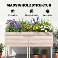 Outsunny Jardinières sur Pieds carrés potagers - Lot de 4 jardinières sur Pied modulables - 50L x 30l x 60H cm(m-7)