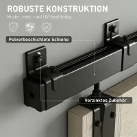 HOMCOM Schwerlast Schiebetür-Hardware-Set 183 cm Schwarz für Einzeltüren(m-5)