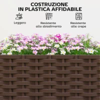 Outsunny Fioriera Rialzata da 85L con Ruote Bloccabili, Autoirrigazione e Fori di Drenaggio, Marrone(m-7)