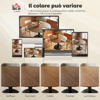 HOMCOM Tavolo da Pranzo Rotondo per 6 Persone, Ø110x78 cm con Base in Acciaio, Marrone Effetto Legno(m-6)
