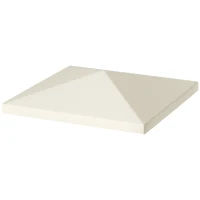 Outsunny Copertura per Gazebo da Giardino 3x3 m in Tessuto Oxford 600D con Fori di Drenaggio, Bianco Crema(m-10)