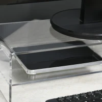 HOMCOM Suporte para monitor com compartimento para teclado, transparente, para monitores até 60,96 cm, 2 níveis, acrílico, 50,8 x 19 x 12 cm(m-5)