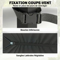 Outsunny Housse Salon de Jardin Extérieure Imperméable 420D Tissu Oxford, avec Évent et Sac de Rangement, 180x120x74cm, Noir(m-5)