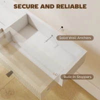HOMCOM Shelf Wall-Mounted Storage Shelf Shelving Unit MDF 93 x 15 x 10 cm Entryway Kitchen Living Room, White(m-6)