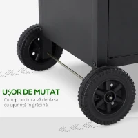 Outsunny Gratar pe Gaz cu 5 Arzatoare Rafturi Laterale si Dulap(m-6)