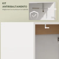 HOMCOM Mobile Sottolavabo con 2 Ante Ammortizzate per Lavabo Senza Piedistallo, 60x35x57.9 cm, Bianco(m-7)