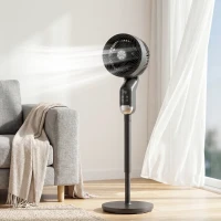 HOMCOM 20 dB Silent Standing Fan, Pedestal Fan with Remote, Oscillating, 8 Speeds, Adjustable Height, 12H Timer(m-2)