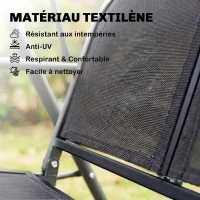 Outsunny Balancelle de Jardin 3 Places Toit Inclinaison réglable Assise et Dossier Ergonomique Acier époxy textilène(m-7)