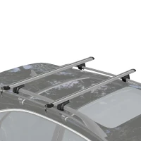 HOMCOM Barras de Techo Universales para Vehículos de Aluminio Bacas Portaequipajes Coche Automóvil Baca para Coche Universales con Cerradura Carga 75 kg 135 cm Plata(m-11)