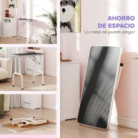 PawHut Mesa de Peluquería Canina Plegable con Encimera Antideslizante Brazo Ajustable 81x48,5x80 cm Negro(m-5)
