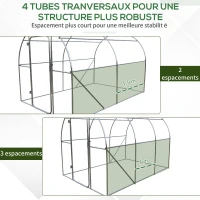 Outsunny Serre de Jardin Tunnel 6 m² Acier galvanisé renforcé diamètre 2,5 cm + PE Haute densité fenêtres Porte Vert(m-8)