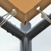 Outsunny Gazebo Pergola Addossata da Giardino 3x3m in Metallo e Poliestere Beige(m-8)