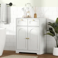 HOMCOM Bathroom Floor Cabinet with 2 Drawers - White(m-10)