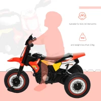 HOMCOM Trike for Kids, Toddler Pedal Motorcycle, Kids Ride On Tricycle Early Learning w/ Music Lights Handlebar Stickers Exercise Boys Girls Gift for 18 - 36 Months Red(m-6)