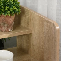 HOMCOM Noptiera Economie Spatiu Mobilier cu Sertar si Raft in Lemn 37x30x48cm - Stejar / alb(m-12)