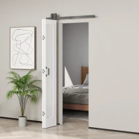 HOMCOM Ușă glisantă tip carte, pliabilă, cu suprafață vopsibilă, 70x210 cm, alb(m-10)