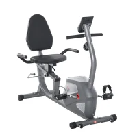 HOMCOM Vélo d'appartement semi-allongé vélo couché magnétique écran LCD multifonction siège réglable 8 niveaux de résistance(m-13)