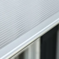 Outsunny Cobertura para porta, proteção contra chuva, vento e granizo, policarbonato, hastes de ligação em alumínio, 200 x 96 x 27 cm, preto(m-5)