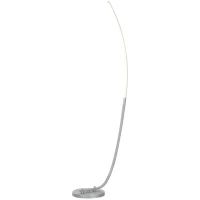HOMCOM Candeeiro LED com 3 níveis de luminosidade ajustáveis, candeeiro de pé moderno com interruptor de pé, prateado(m-7)