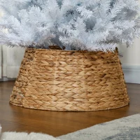 HOMCOM Base de Árbol de Navidad de 60 cm de Jacinto de Agua Trenzado a Mano para Fiestas Decoración Festiva Hogar Natural(m-7)
