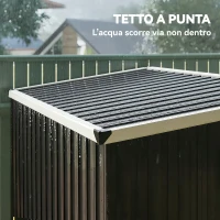 Outsunny Capanno da Giardino in Acciaio Zincato, Porta Bloccabile, 231 x 125 x 162 cm, Grigio(m-5)