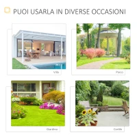 Outsunny Panchina da Giardino Moderna 2 Posti con Tavolino e Foro per Ombrellone Arredamento da Esterno 165x56x85.5cm Nero(m-11)